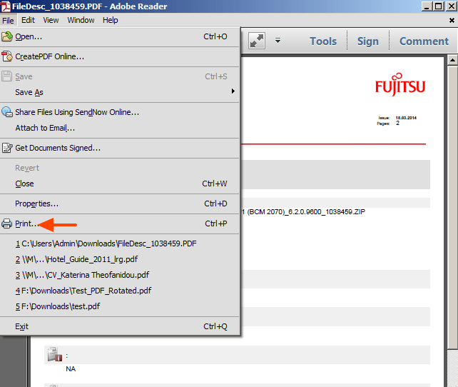 adobe acrobat pro 9 cant find printers