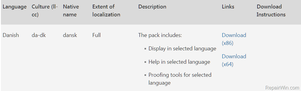 microsoft office 2016 language accessory pack download