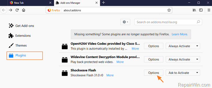 how to enable adobe flash player for firefox
