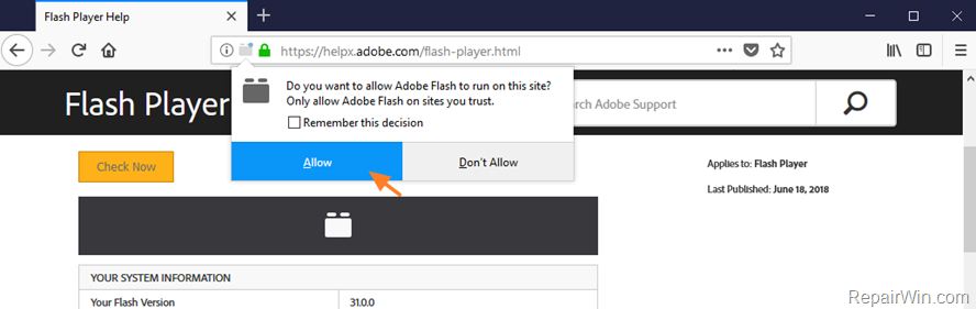 enable flash player in chrome extension