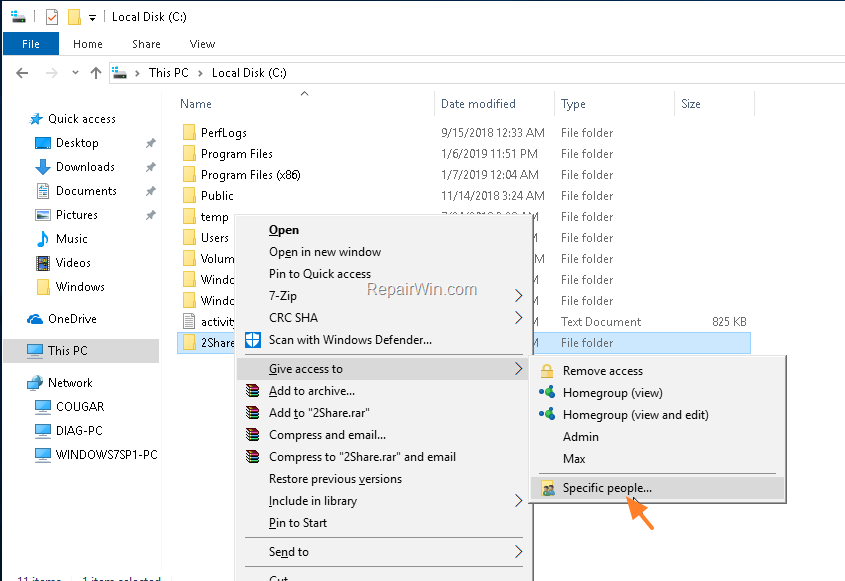 restore documents folder windows 10