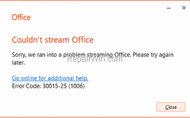FIX: Couldn't Stream Office error during Office Install or Uninstall.  (Solved) – Qnet88