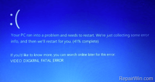 FIX: VIDEO DXGKRNL FATAL ERROR in Windows 10 (Solved) • Repair Windows™