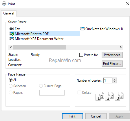 microsoft to pdf printer