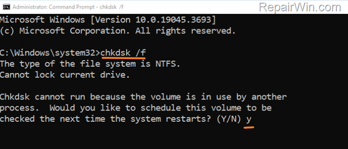 chkdsk /f