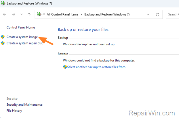 Backup and Restore (Windows 7)