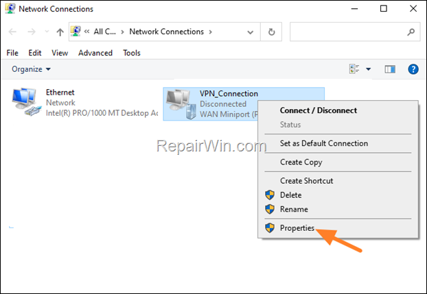 Network Connection Properties